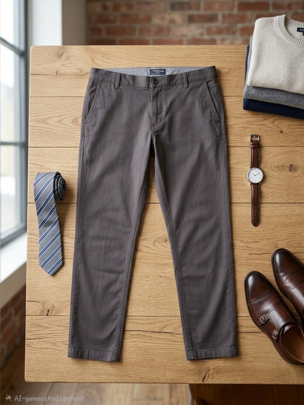 Birddogs Gray Chino Pants Stretch & Hidden Zip Pocket Sz 36x30